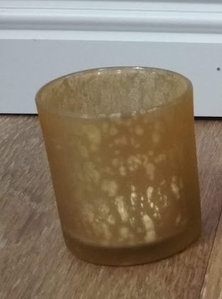 Windlicht Bauernsilber gold  matt 8cm