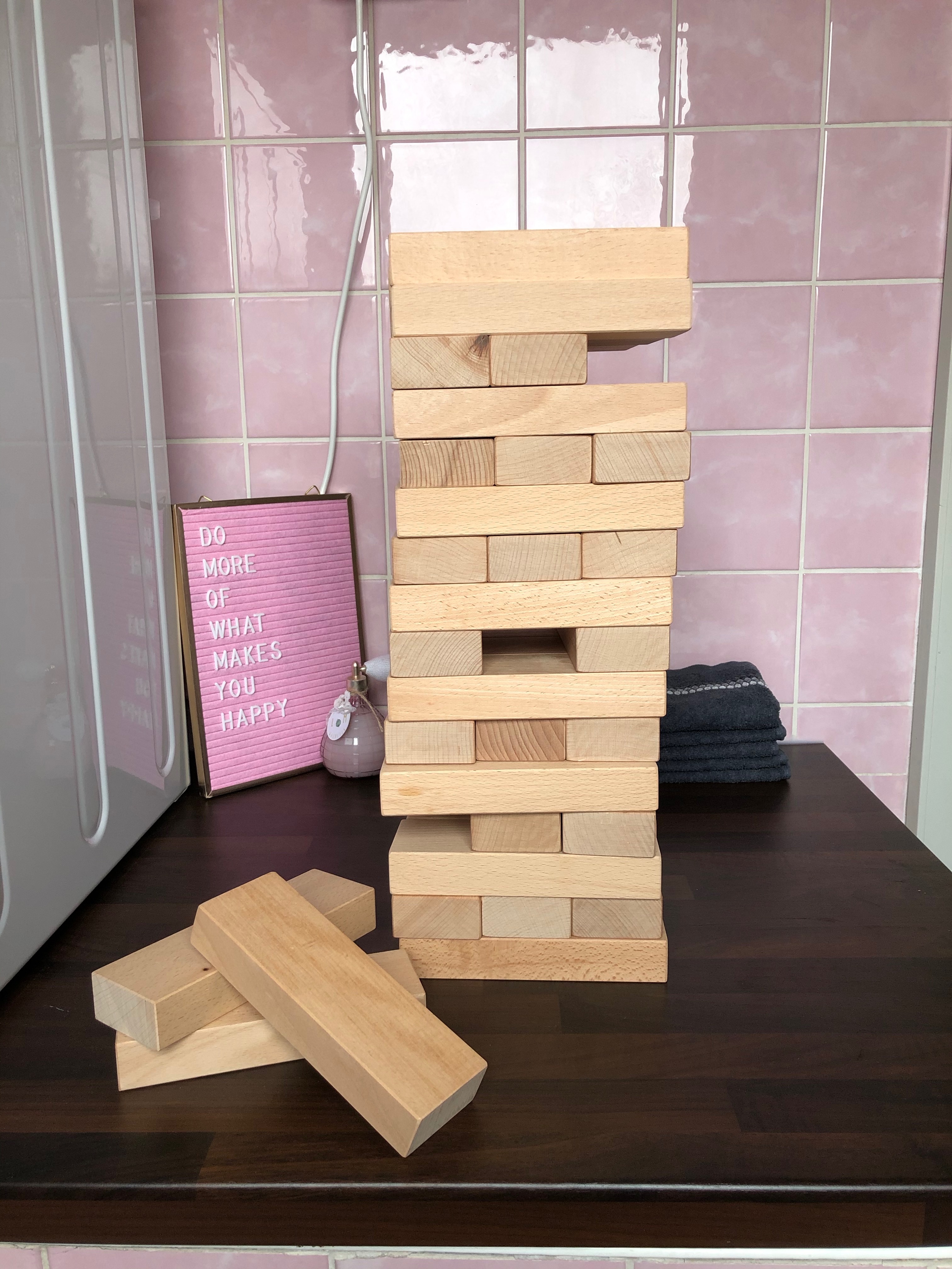 XXL Jenga Turm aus Holz, 60cm 